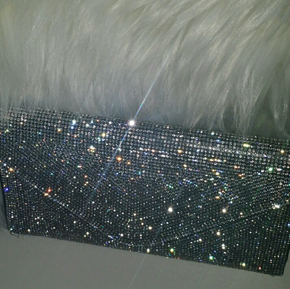 Bling silver rhinestone evening purse
